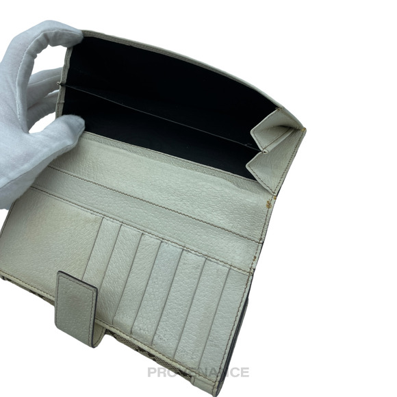 🔴 Gucci GG Canvas Long Wallet - White - Picture 7 of 9